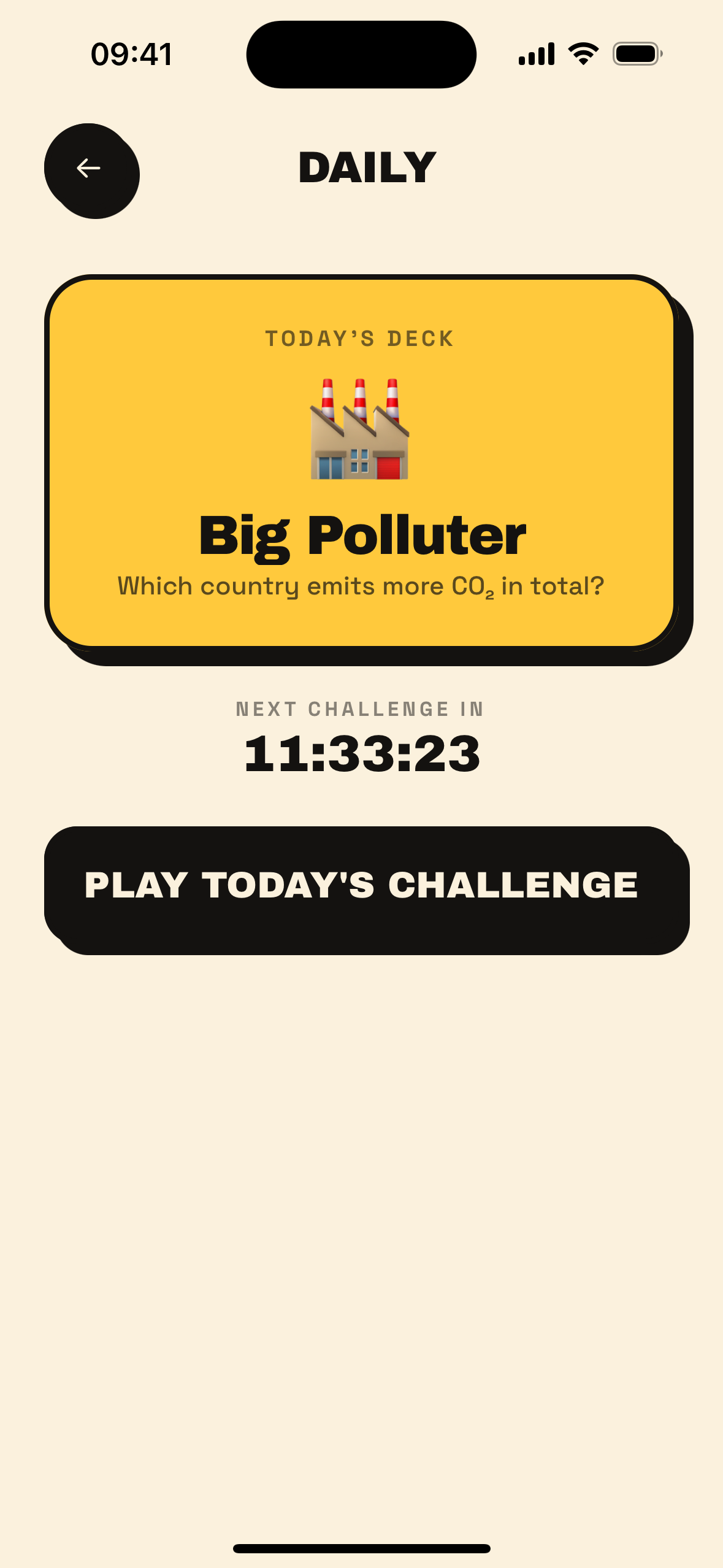 The HiLo daily challenge result with streak and standings